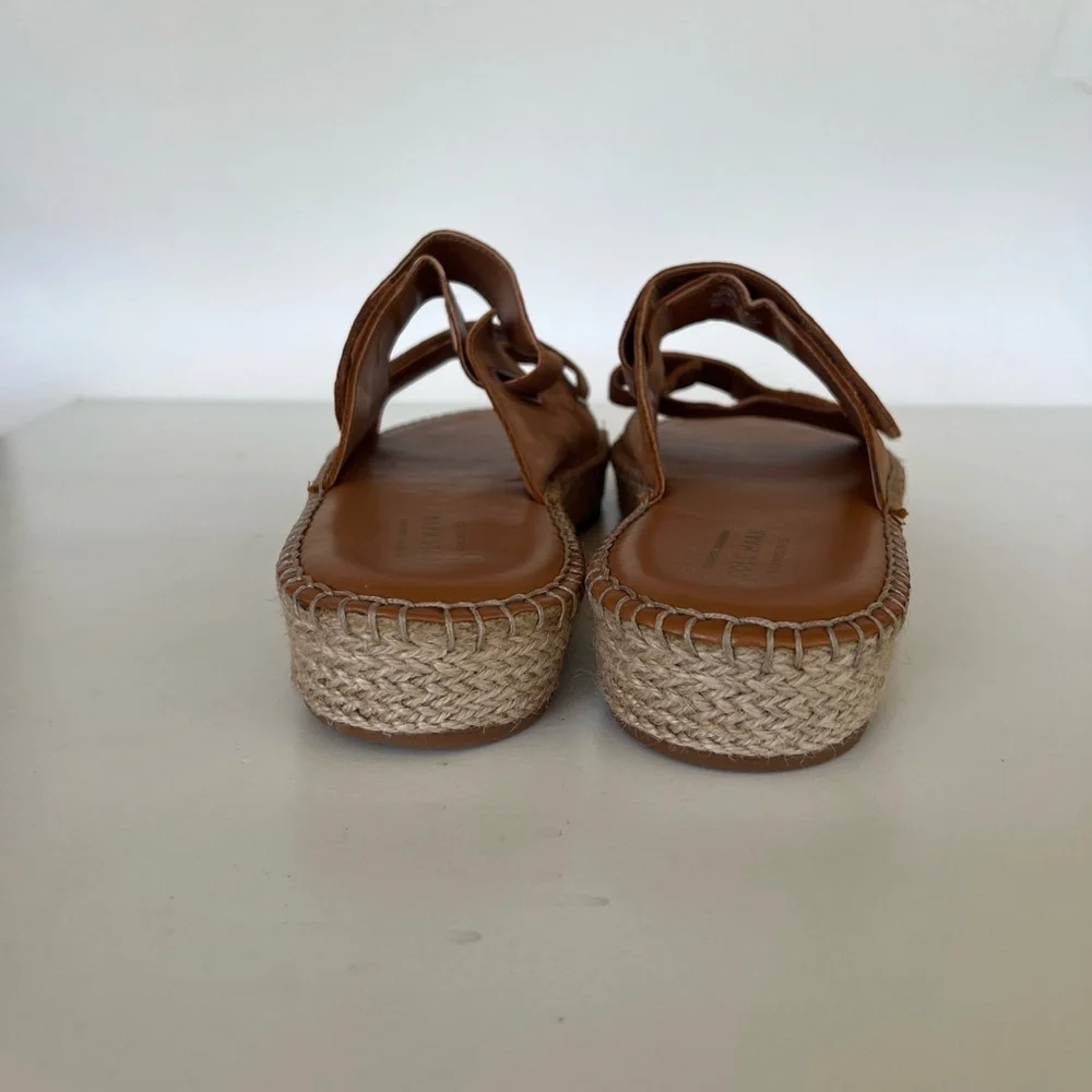 Cole Haan Leather Cloudfeel Espadrille Slide Sandals in Pecan Tan, 11B - Picture 5 of 13